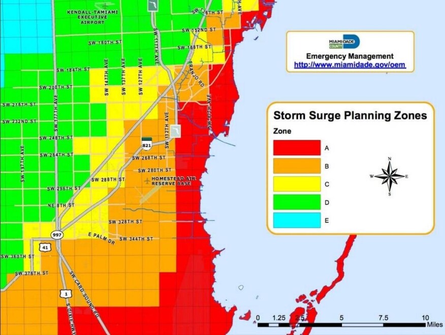 Figure 4.4.5.10 Example of Florida’s hurricane evacuation zones