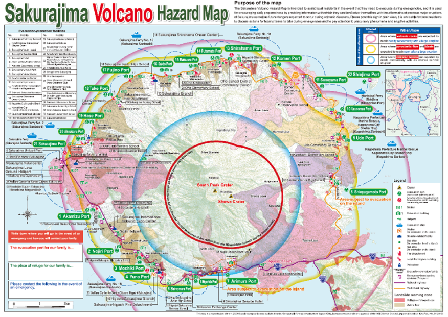 Figure 3.3.1.2. Un exemple de carte des risques volcaniques