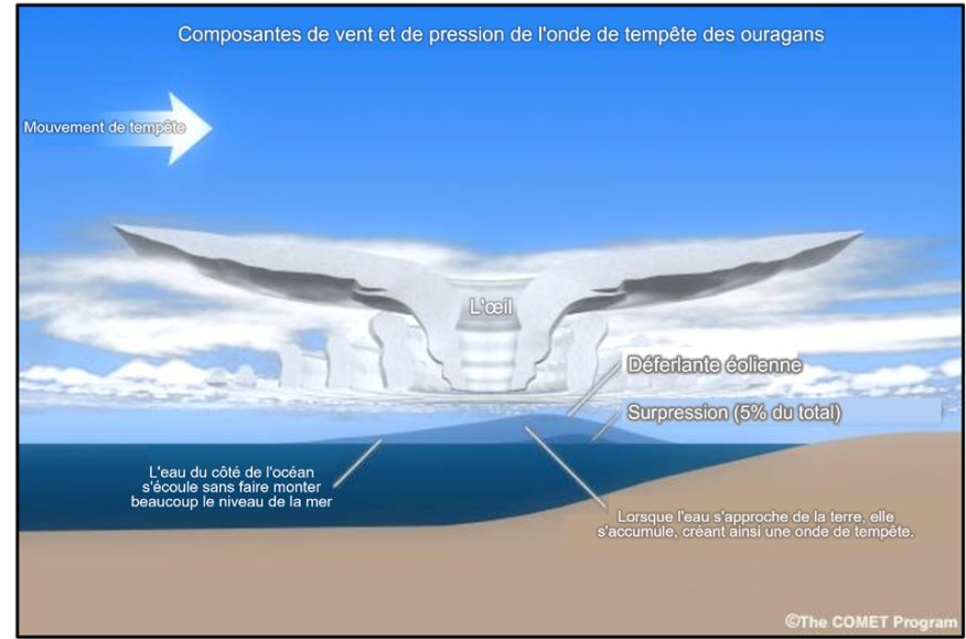Figure 4.4.5.4 Illustration des composantes vent et pression des ondes de tempête