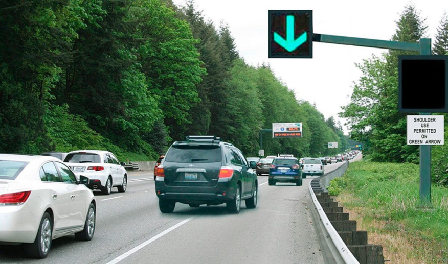 Figure 4.4.3.2 Utilisation des accotements d'autoroute pour augmenter la capacité et améliorer la fluidité du trafic