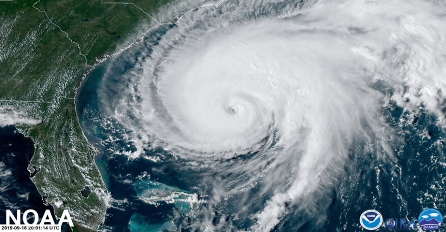 Figura 4.4.5.1 Huracán Humberto, captado por un satélite NOAA 1509.2019. (Satélites NOAA)