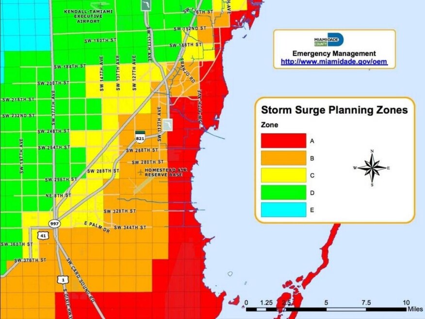 Figure 4.4.5.10 Example of Florida’s hurricane evacuation zones