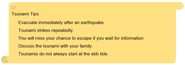 Table 4.4.6.1 Tsunami Five Tips