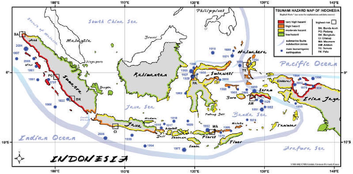 Figure 3.3.1.4 An example of tsunami hazard map